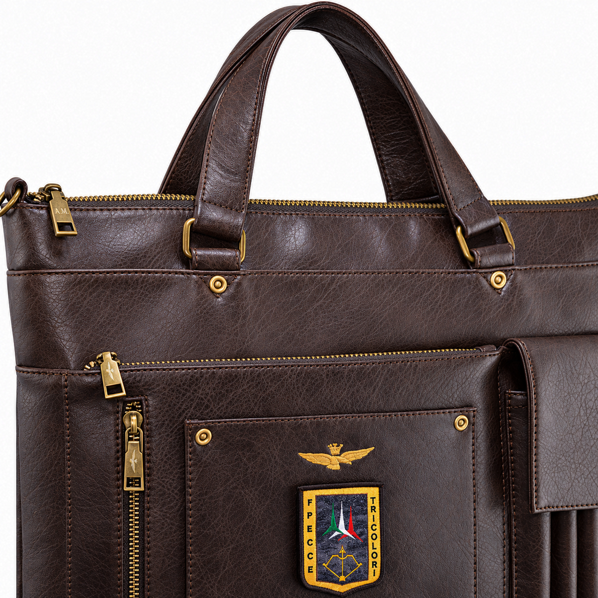 Borsa Portacasco uomo Aeronautica Militare AM473 Pilot in Vera Pelle