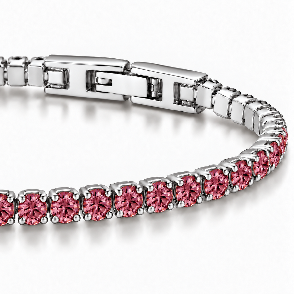 Bracciale Tennis 3mm in acciaio inox con chiusura a scatto unisex