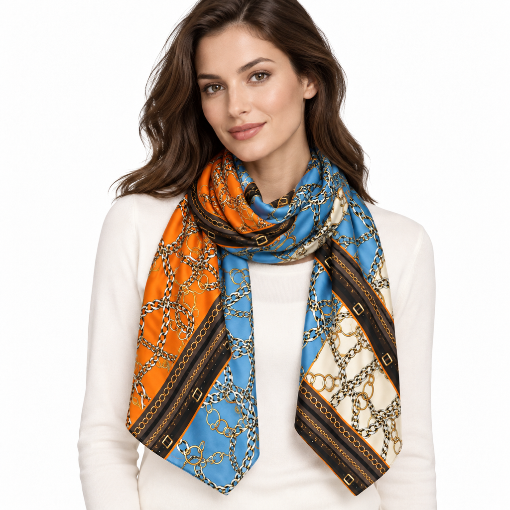 Sciarpa Chain & Belt in Viscosa e Seta 80 × 190 cm Shakly