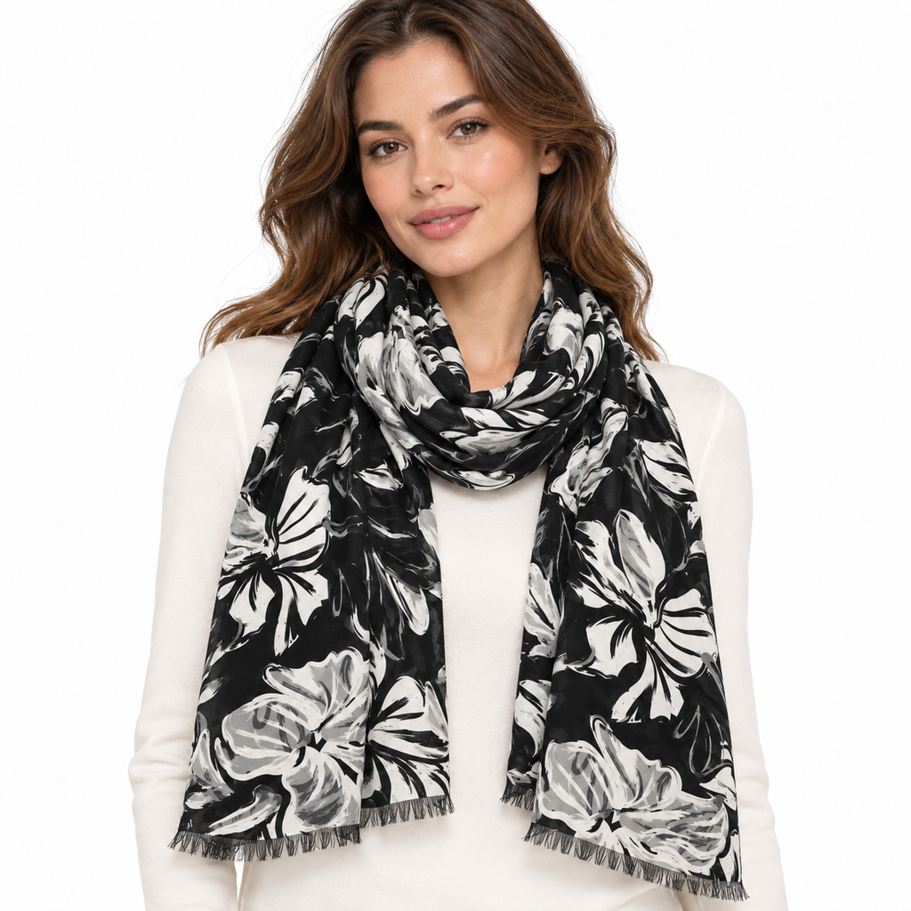 Sciarpa Giardino Monochrome in Viscosa 90 × 180 cm You B'jou by Barbieri