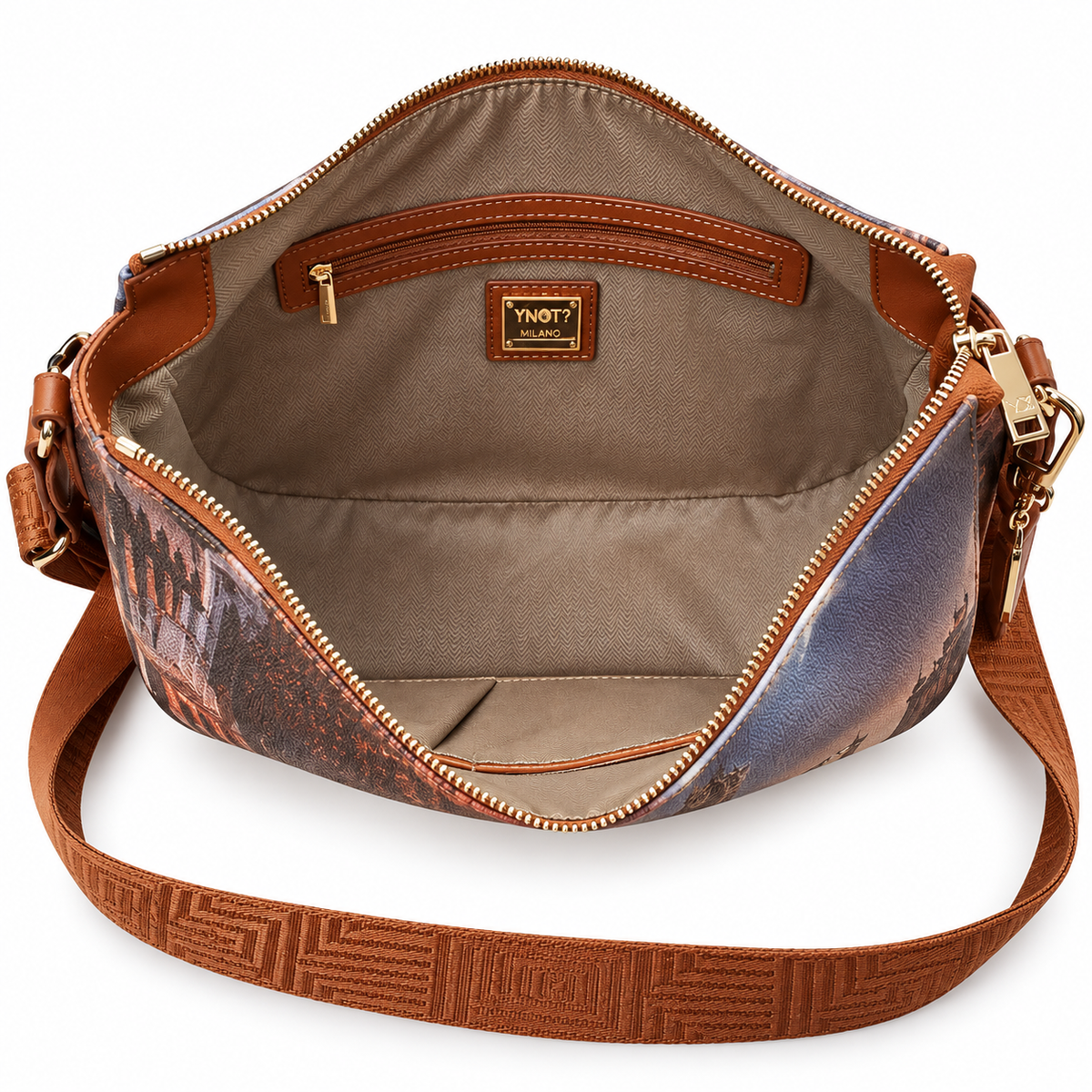 Borsa Hobo Ynot taglia L Yes bag stampa Londra