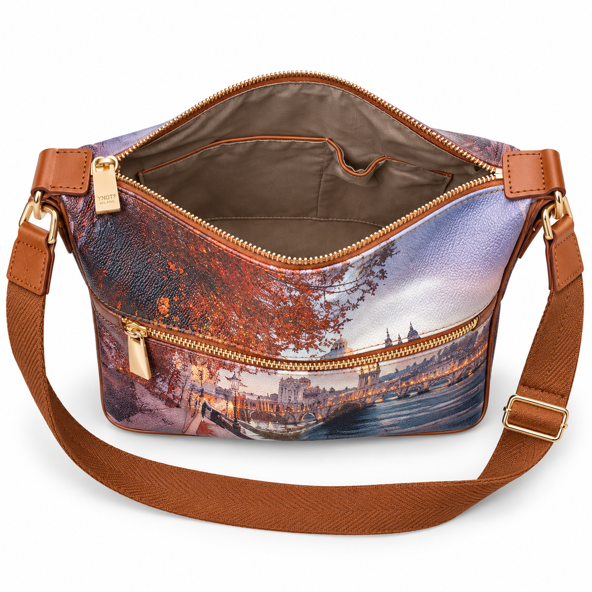 Borsa Hobo Ynot taglia S Yes bag stampa Londra