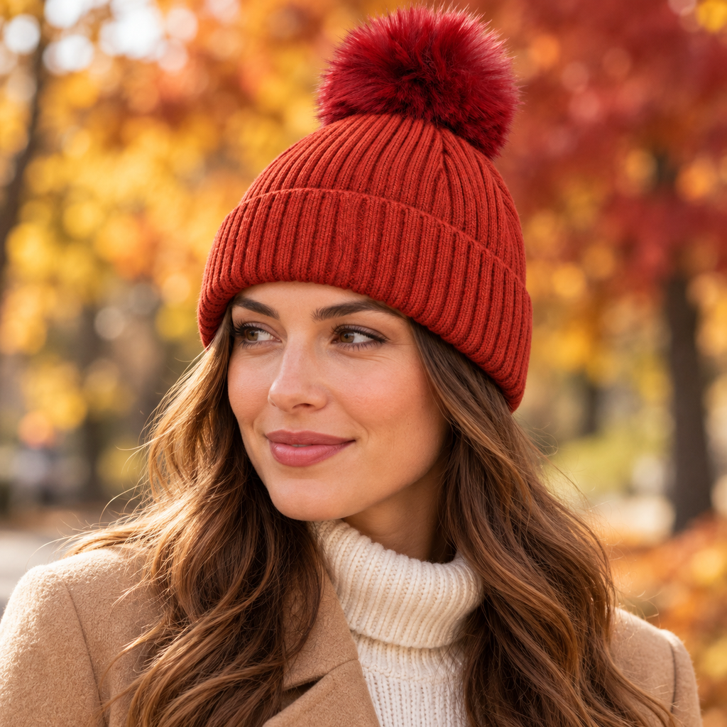 Cappello Cozy con Pompon - Verde fashion