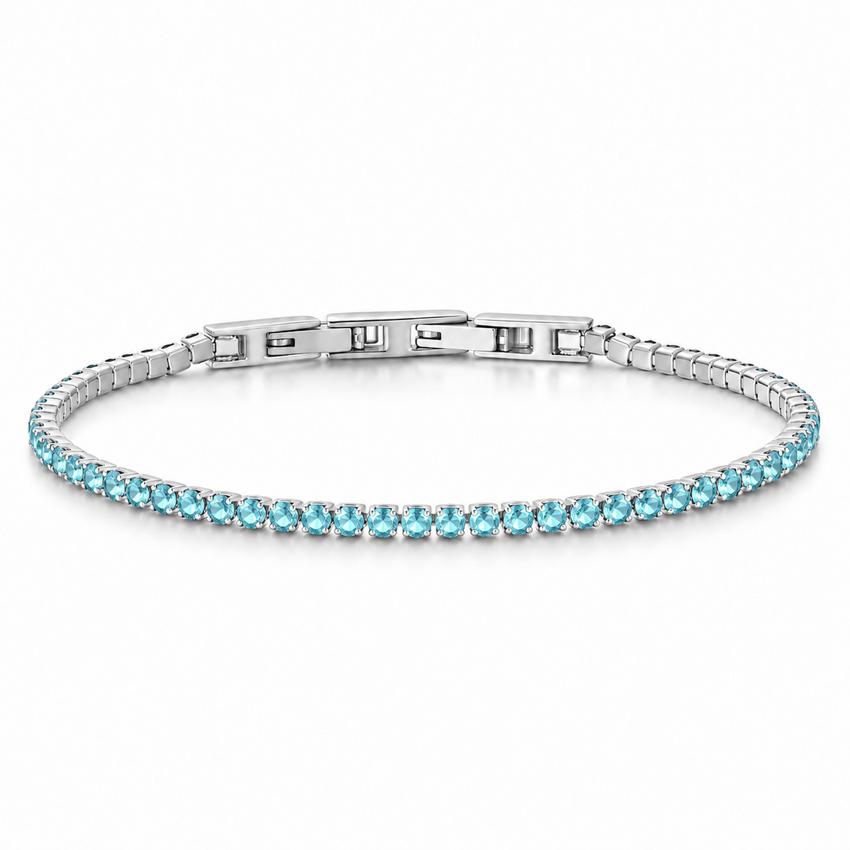 Bracciale Tennis 2mm in acciaio inox con chiusura a scatto unisex