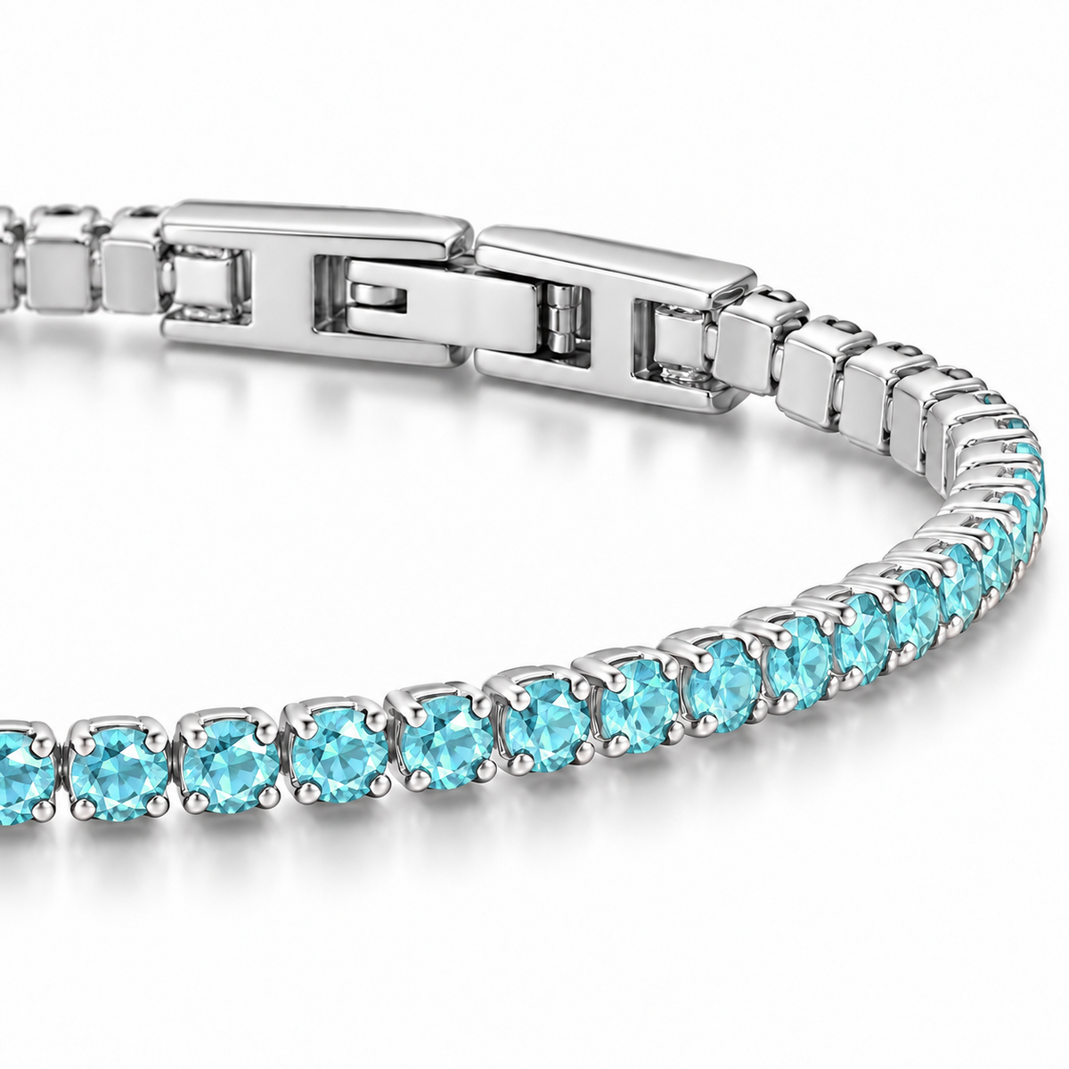 Bracciale Tennis 2mm in acciaio inox con chiusura a scatto unisex