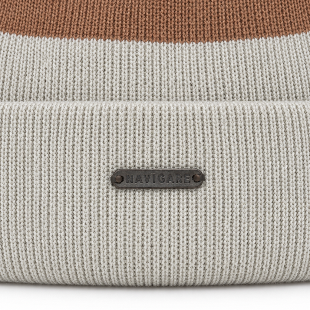 Cappello Navigare in Maglia Bicolore con Risvolto
