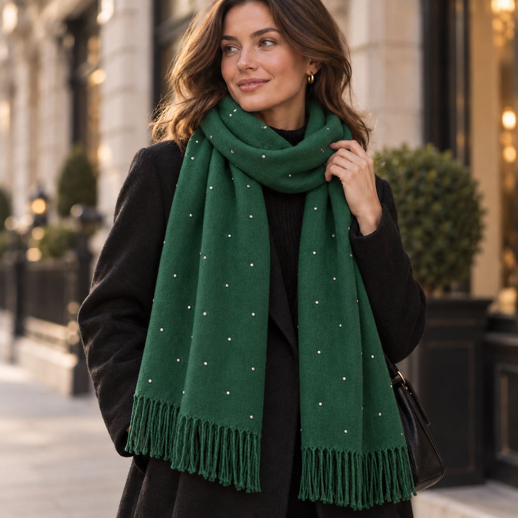 Sciarpa Donna con Punti Luce e Frange
