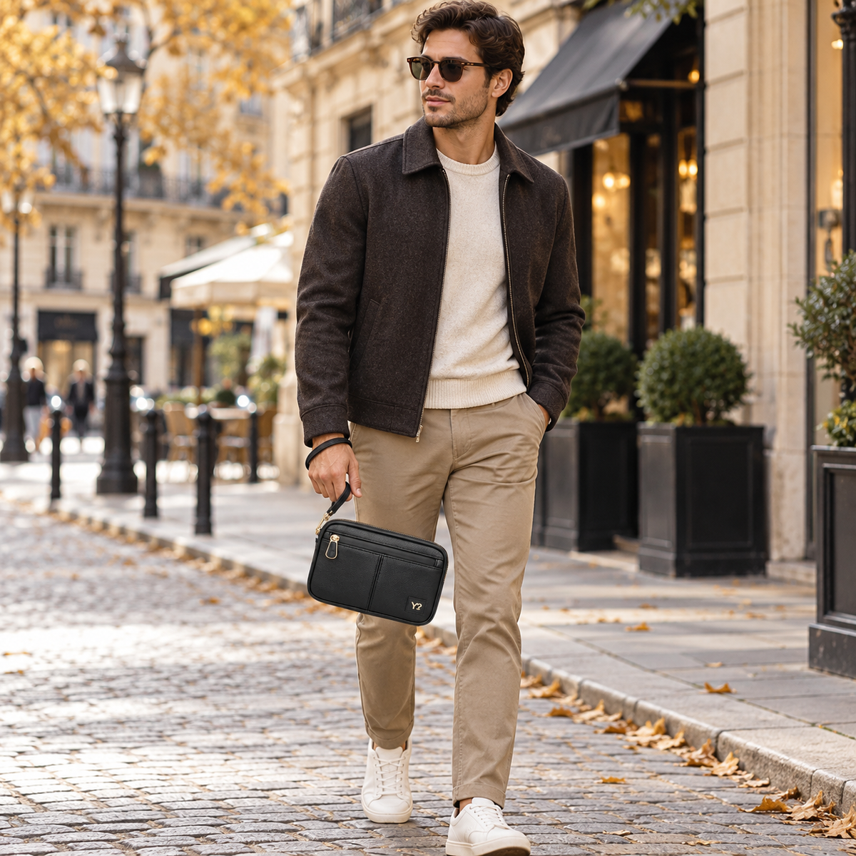 Pochette uomo Ynot Pro Doppia zip