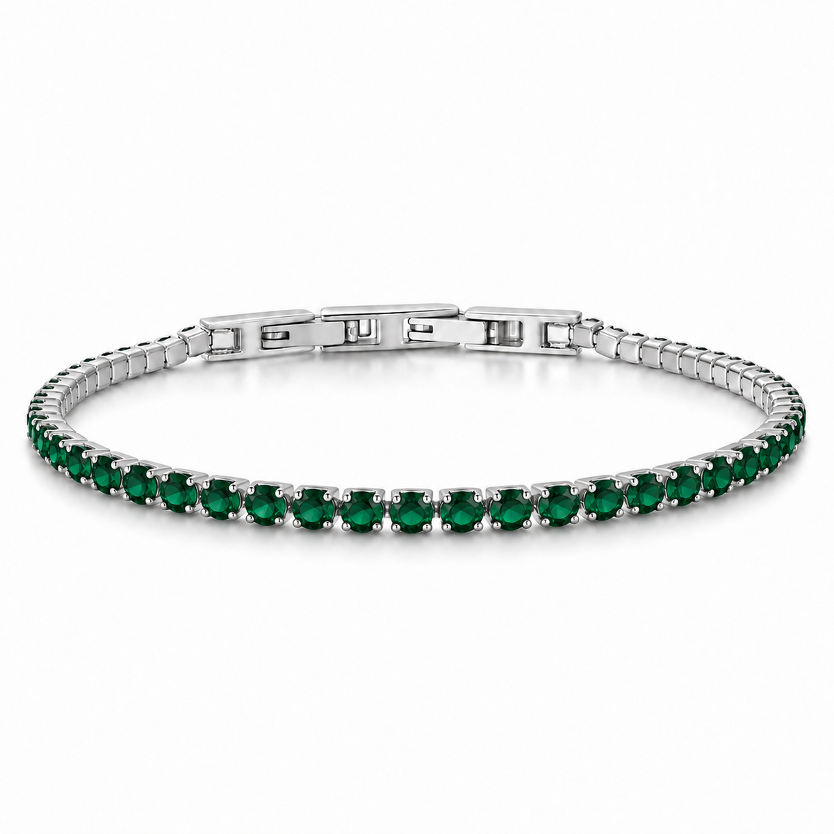 Bracciale Tennis 3mm in acciaio inox con chiusura a scatto unisex