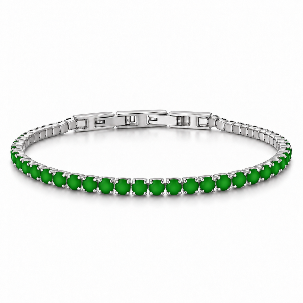 Bracciale Tennis 3mm in acciaio inox con chiusura a scatto unisex