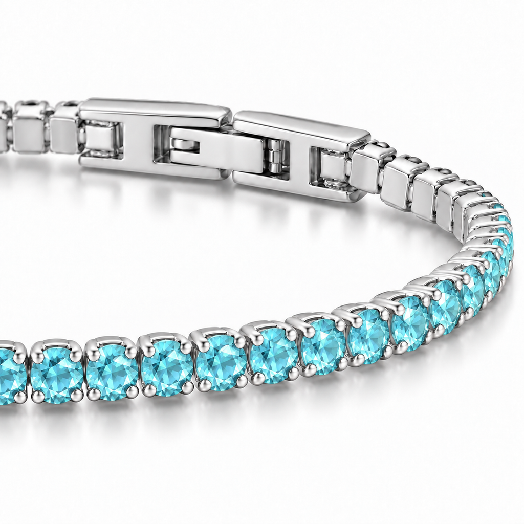 Bracciale Tennis 3mm in acciaio inox con chiusura a scatto unisex
