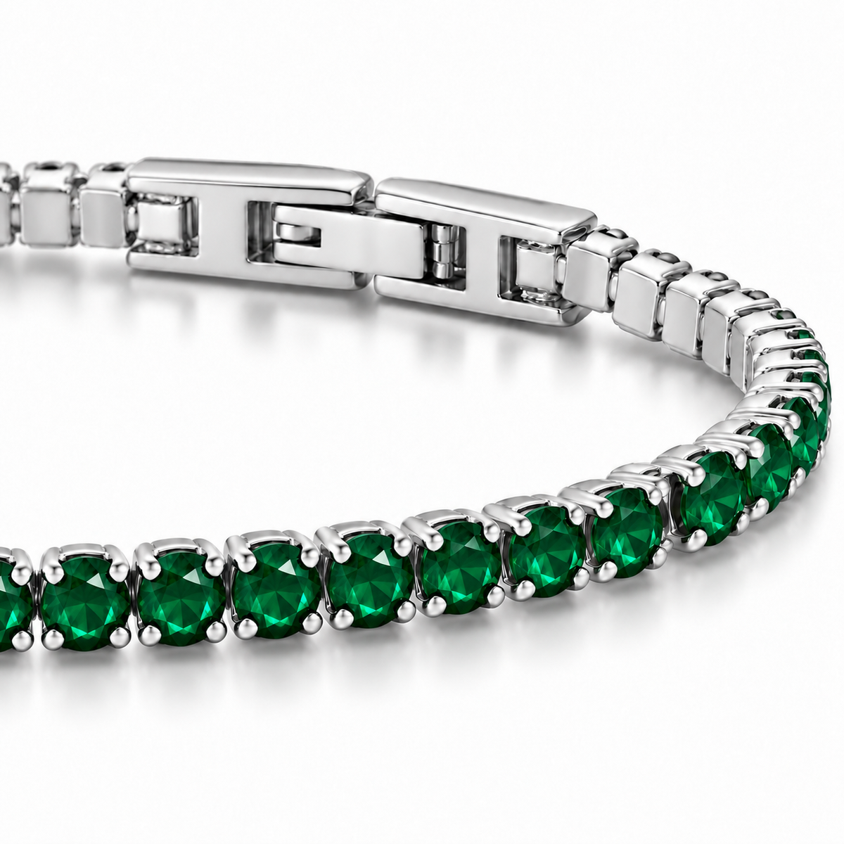 Bracciale Tennis 3mm in acciaio inox con chiusura a scatto unisex