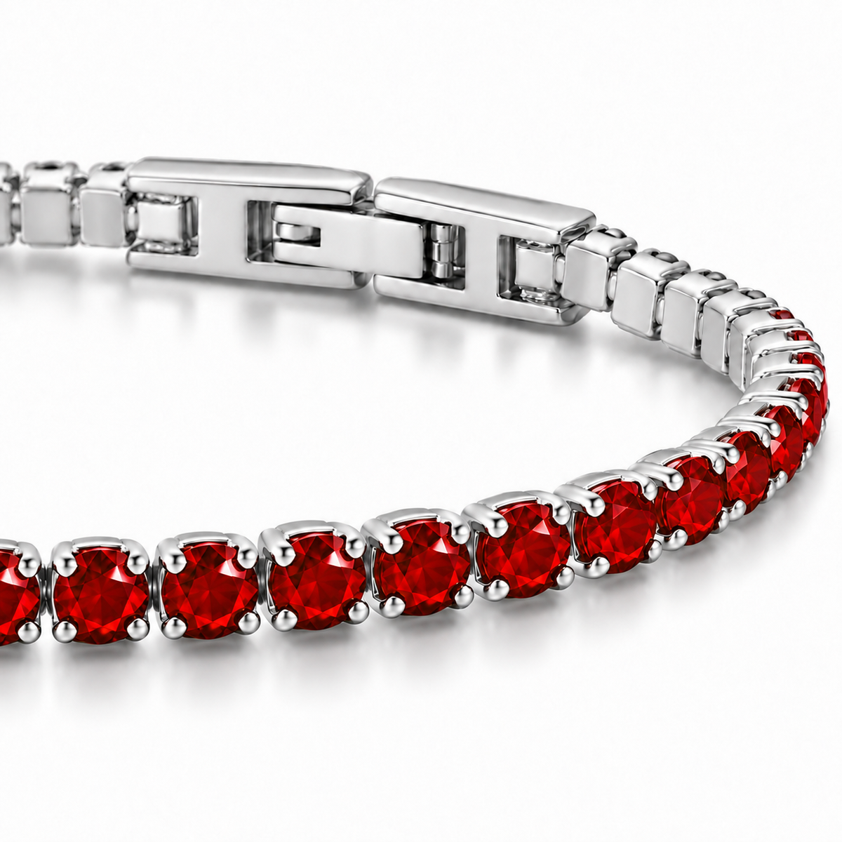 Bracciale Tennis 3mm in acciaio inox con chiusura a scatto unisex