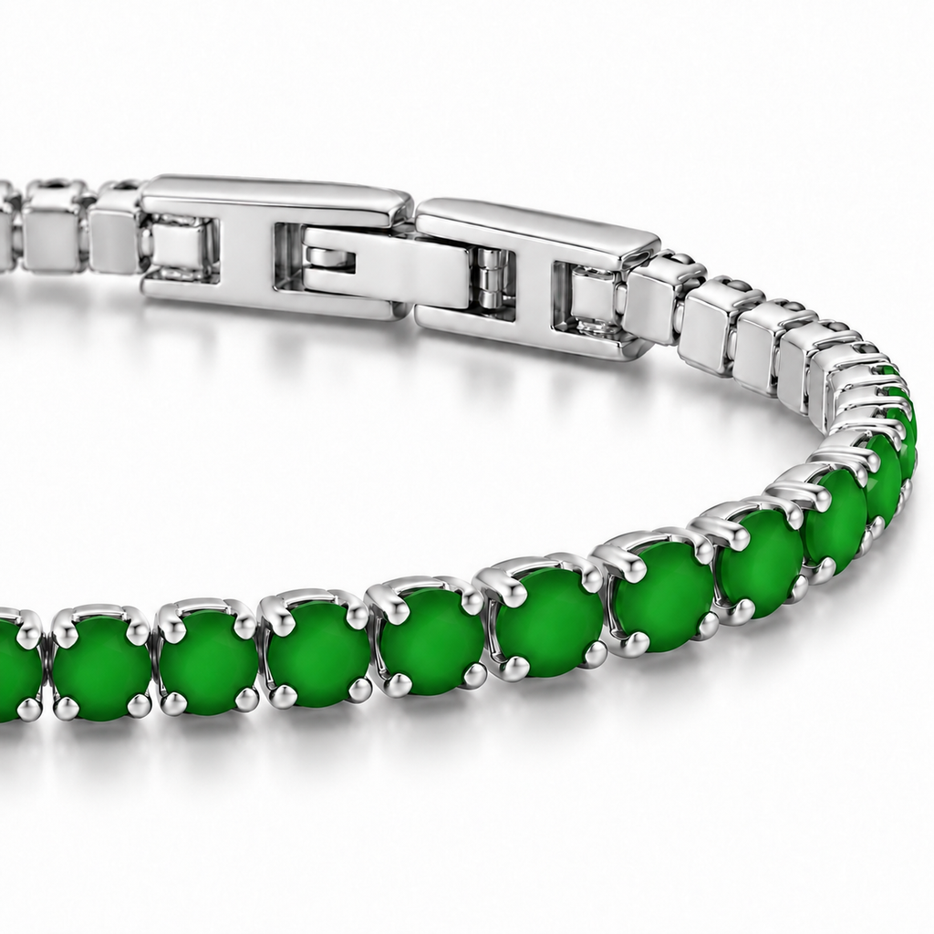 Bracciale Tennis 3mm in acciaio inox con chiusura a scatto unisex