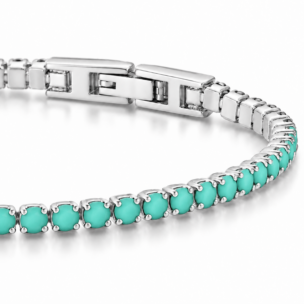 Bracciale Tennis 3mm in acciaio inox con chiusura a scatto unisex