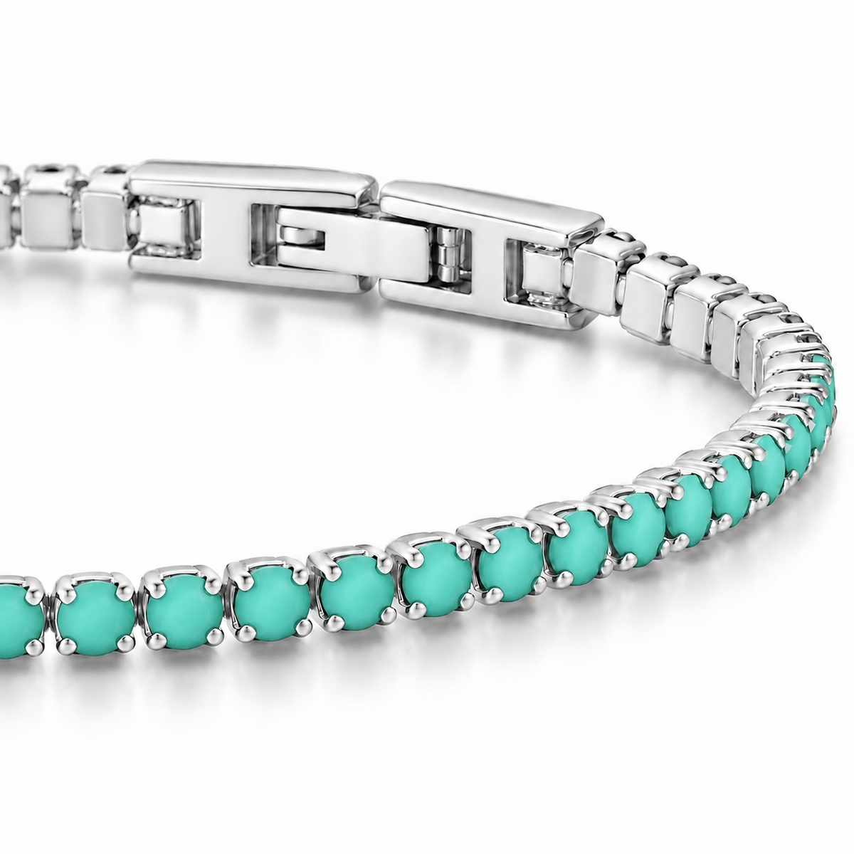 Bracciale Tennis 3mm in acciaio inox con chiusura a scatto unisex