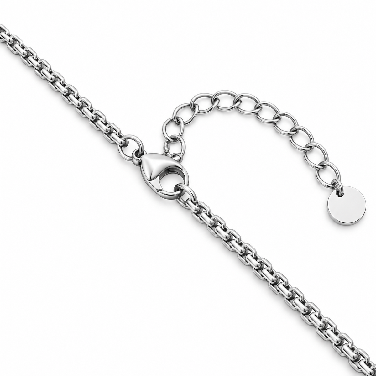 Collana da uomo con croce argento e rosè e strass nero in acciaio inox