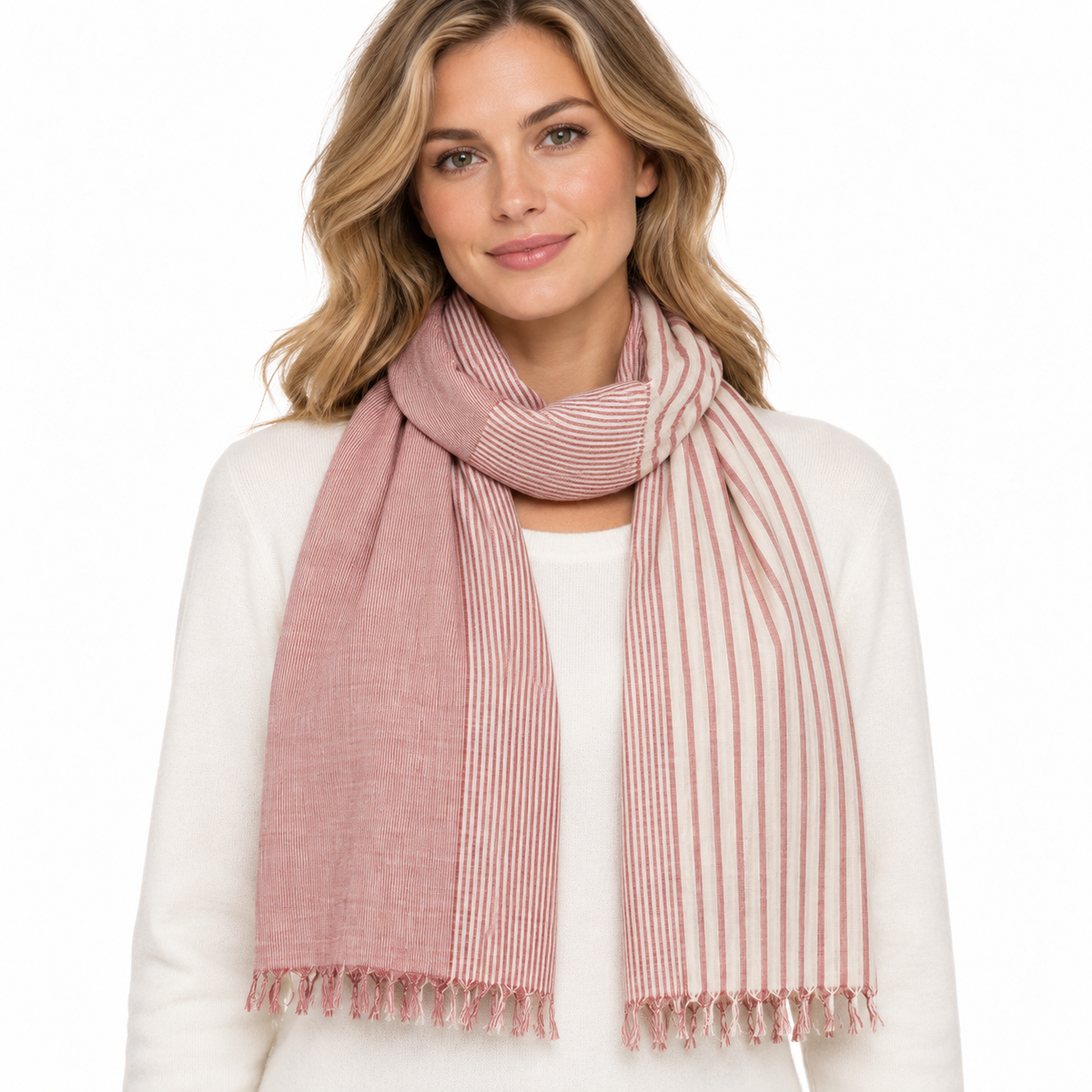 Sciarpa Righe Progressive in Cotone 70 × 160 cm 18-1 Milano