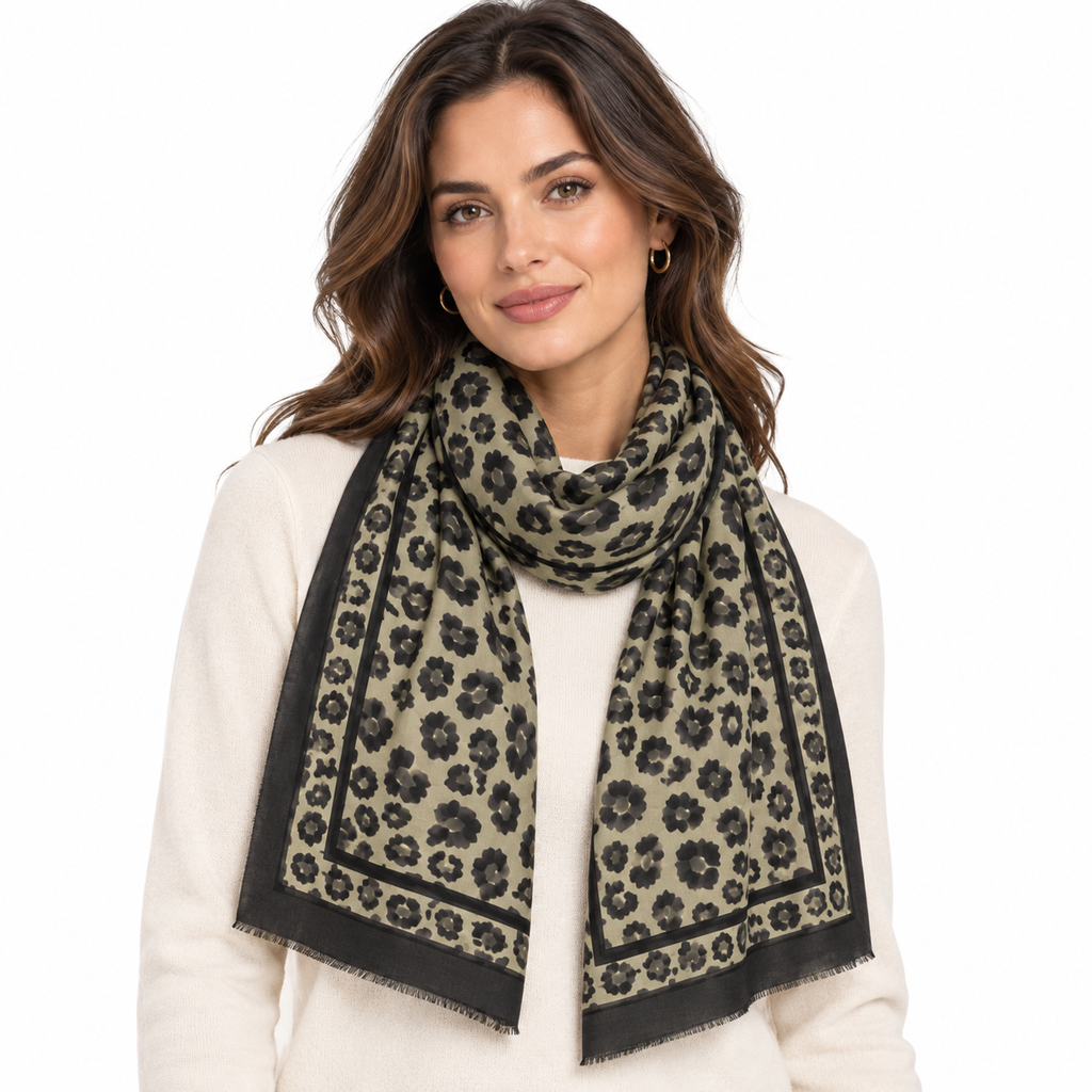 Sciarpa Leopard Chic in Poliestere 90 × 190 cm Lizas