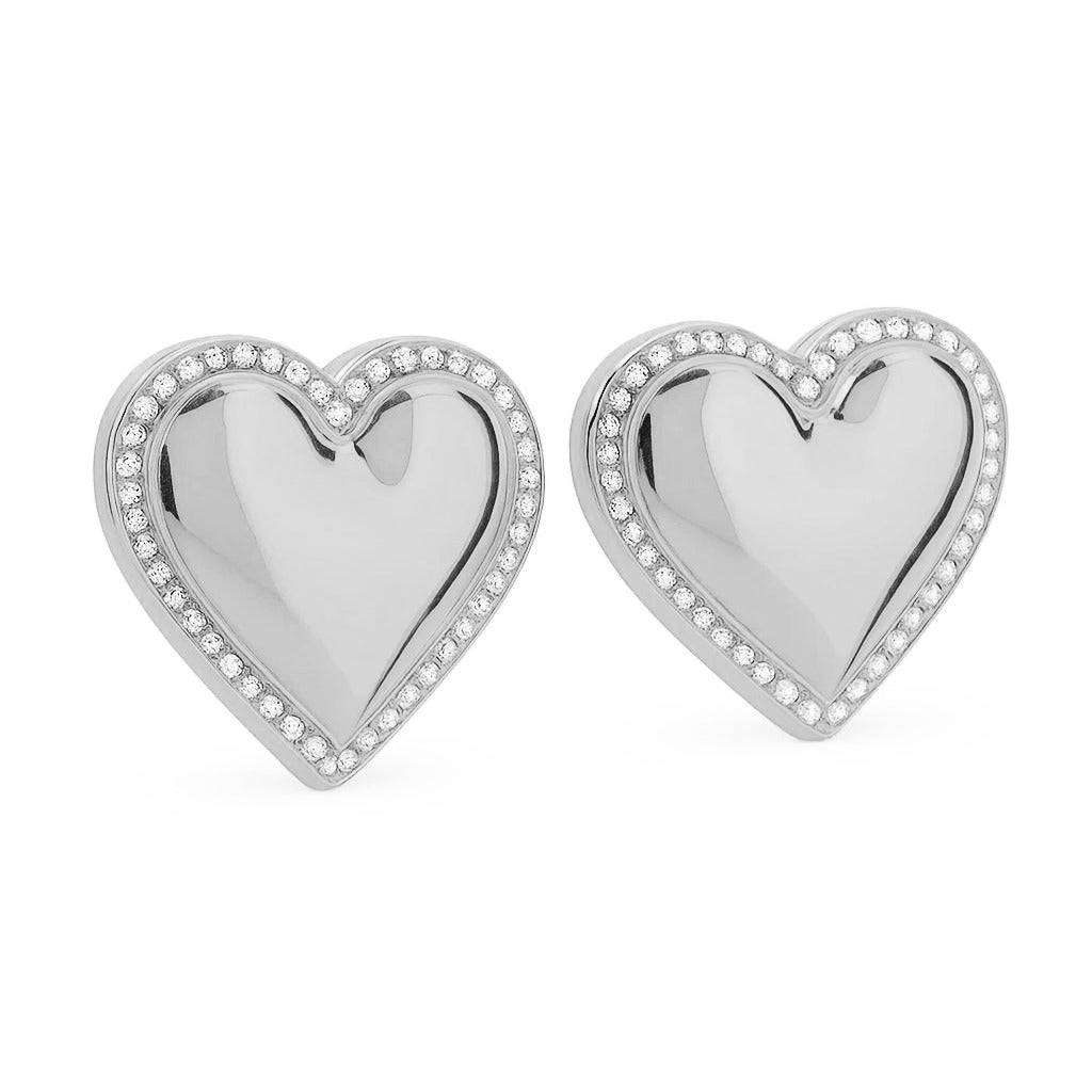 Orecchini Cuore piatto in Acciaio Inox - Les Folies