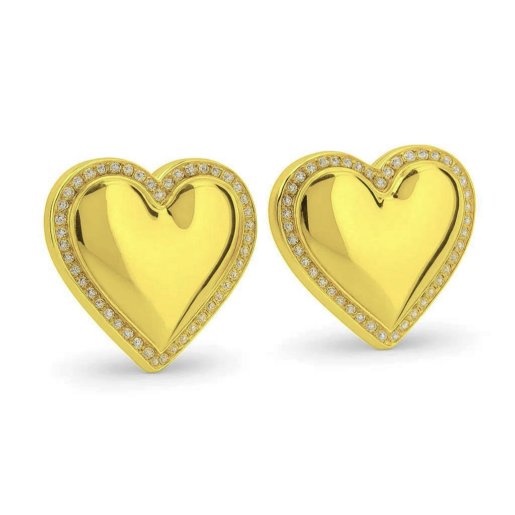 Orecchini Cuore piatto in Acciaio Inox - Les Folies