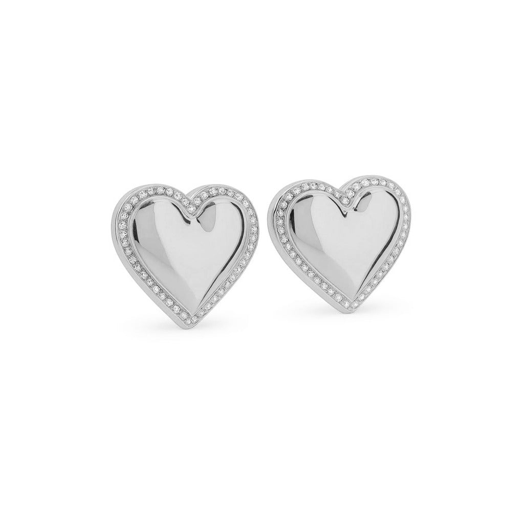 Orecchini Cuore piatto in Acciaio Inox - Les Folies