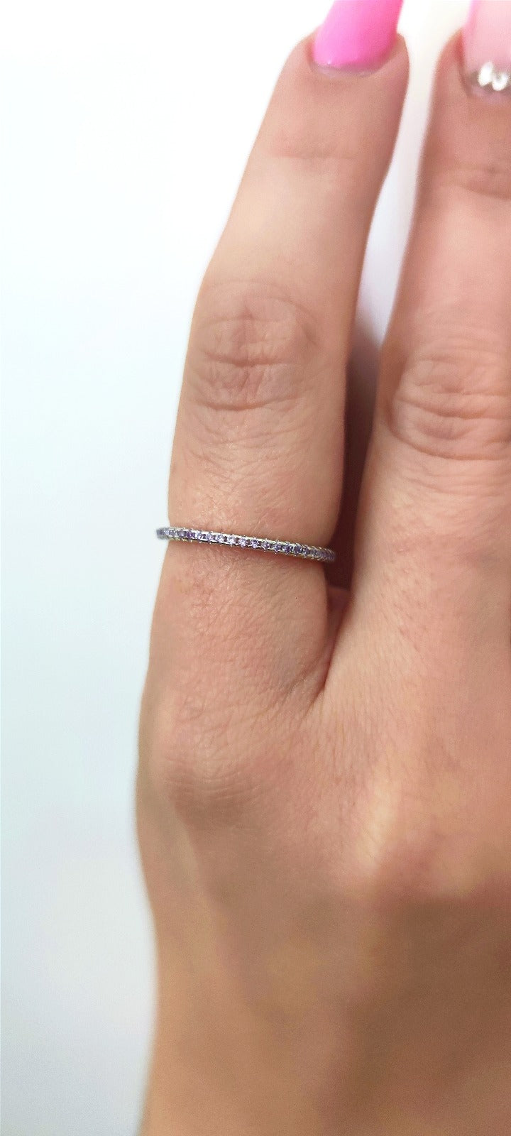 Anello veretta lilla in argento 925
