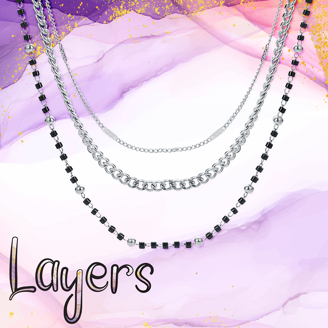 Collana Triplo Filo con Cuoricini Layers - Brand Gioielli