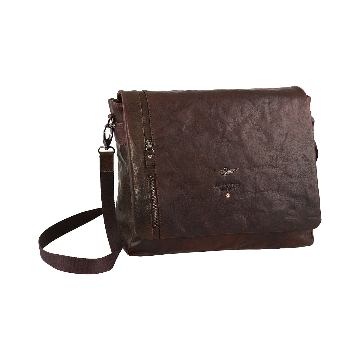 Cartella Messenger Aeronautica Militare AM350 Vintage in Vera Pelle