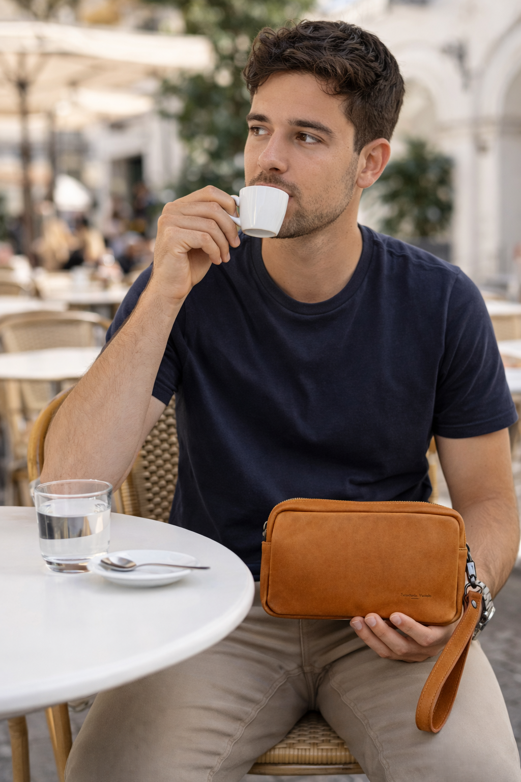 Pochette da uomo Pelletteria Veneta Riccardo in vera pelle