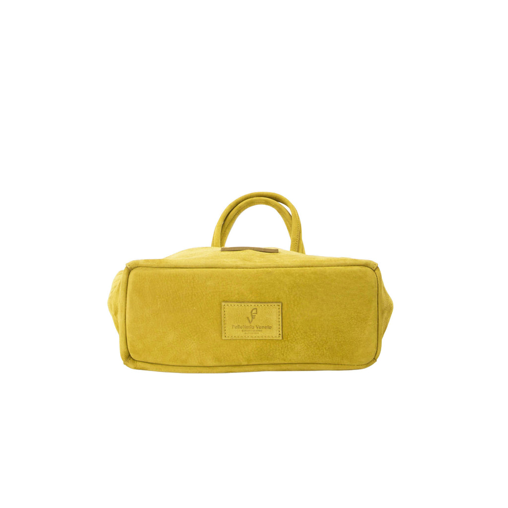 Shopper media in pelle Nabuk Pelletteria Veneta Campo in vera pelle