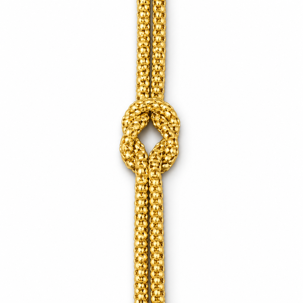 Bracciale Nodo Intrecciato doppio filo in Acciaio Inox