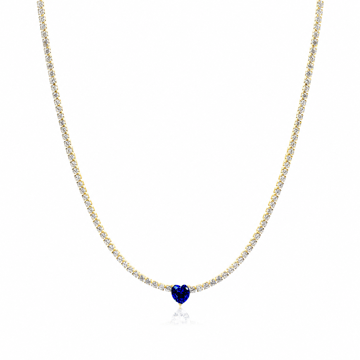 Collana Tennis con Cristallo a Cuore in acciaio inox - Brand Gioielli