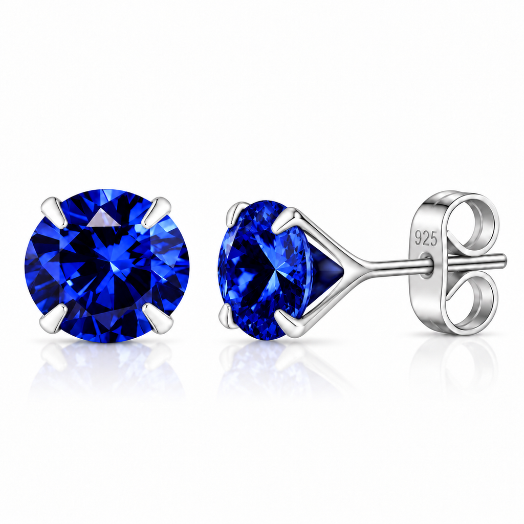 Coppia di orecchini Punto Luce Blu in Argento 925 in 6 misure