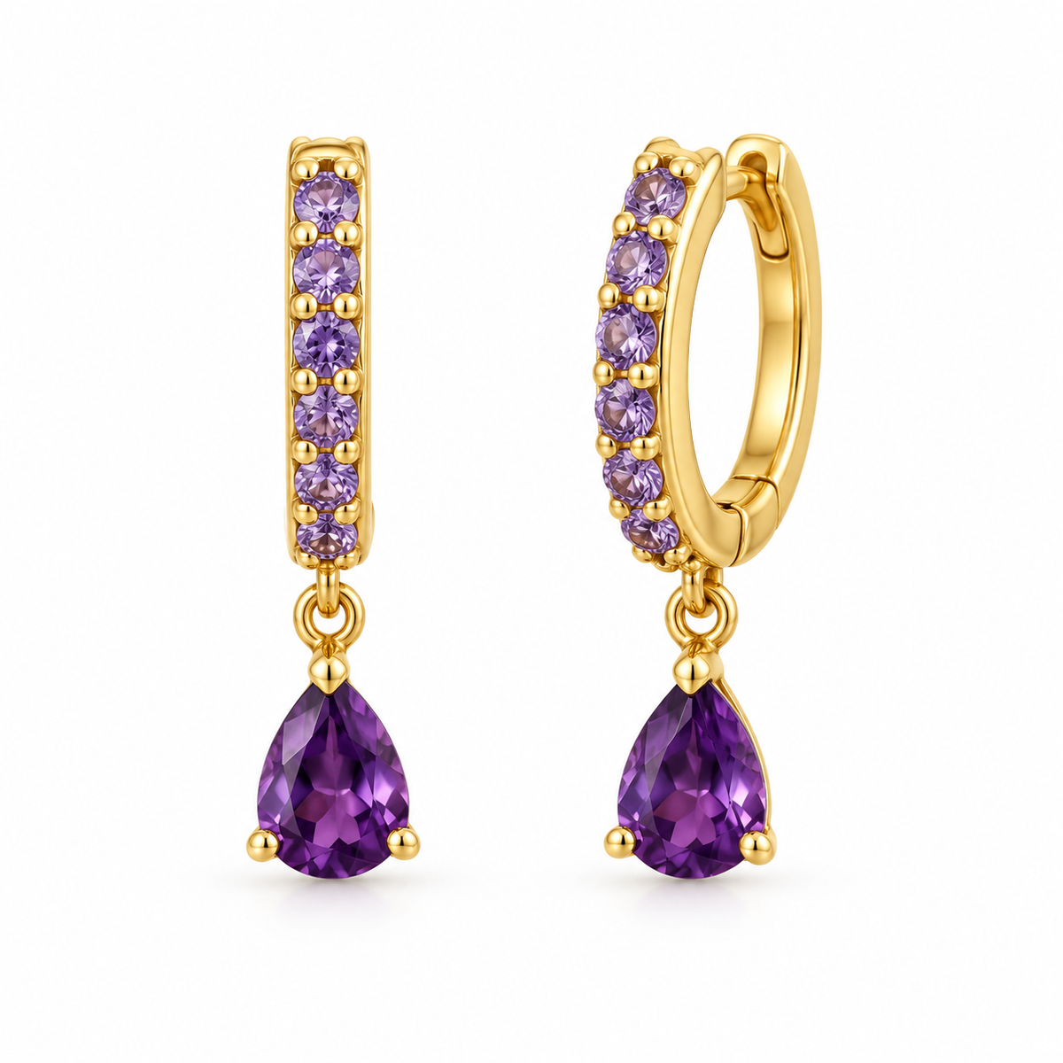 Orecchini a Cerchio con Goccia pendente in Argento 925