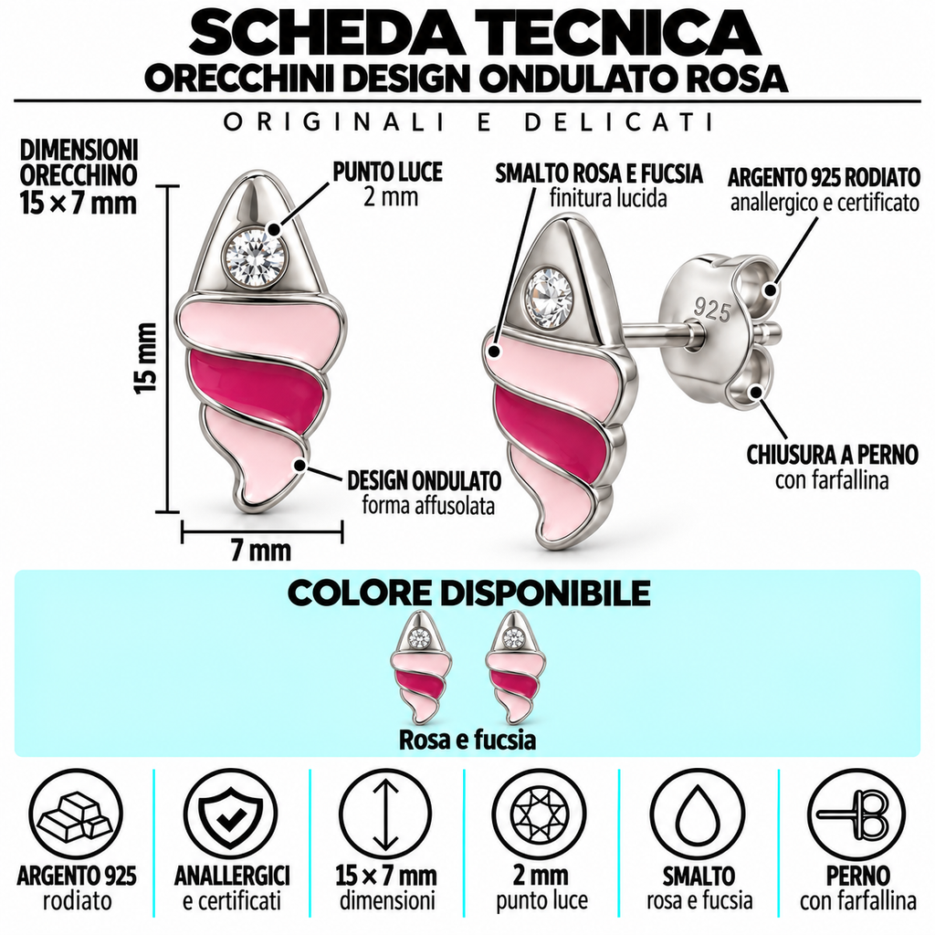 Orecchini a Lobo Gelato in Argento 925 Rodiato