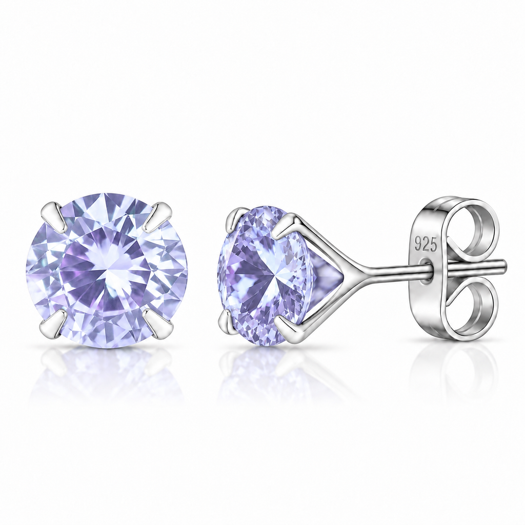 Coppia di orecchini Punto Luce Lilla in Argento 925 in 6 misure