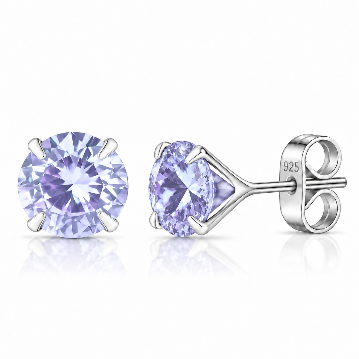 Coppia di orecchini Punto Luce Lilla in Argento 925 in 6 misure