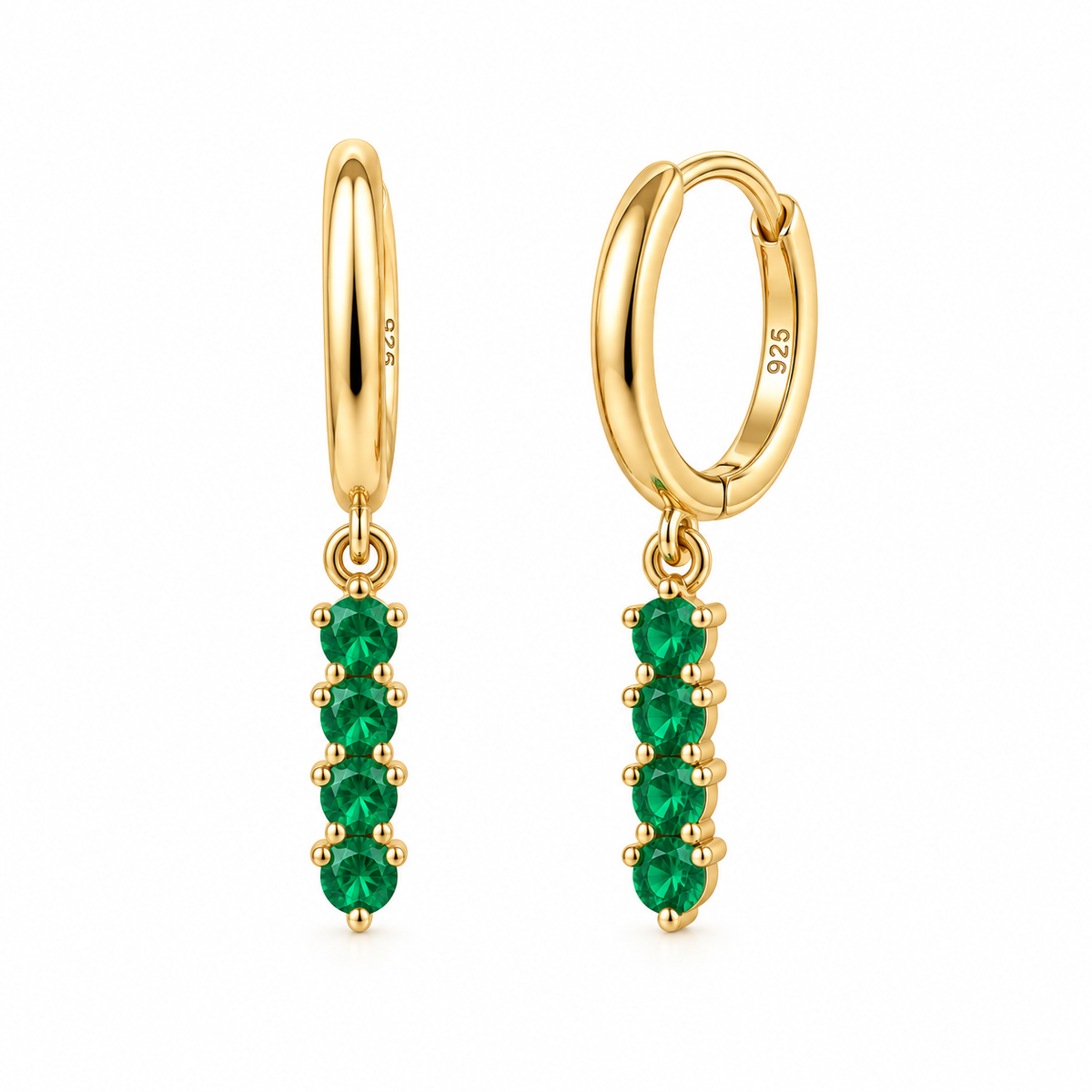 Orecchini a Cerchio con Strass pendenti colorati in Argento 925