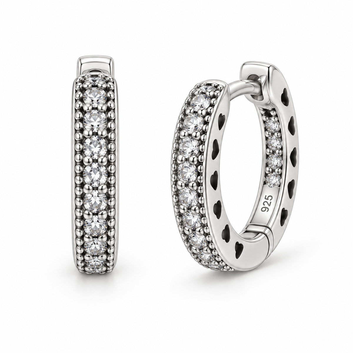 Orecchini a Cerchio strass in Argento 925