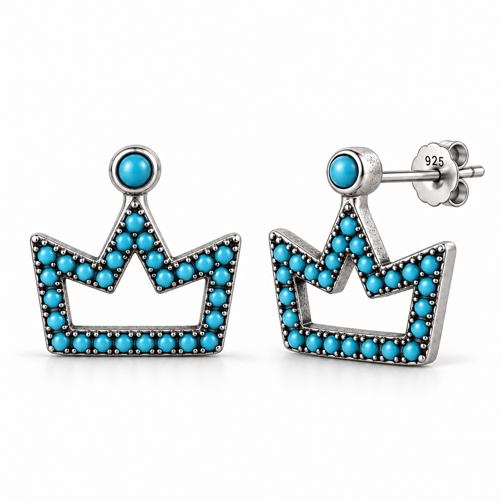 Orecchini a Lobo Corona in Argento 925 Rodiato