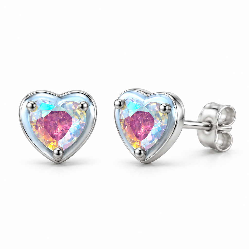 Orecchini a Lobo Cuore Boreale in Argento 925 Rodiato
