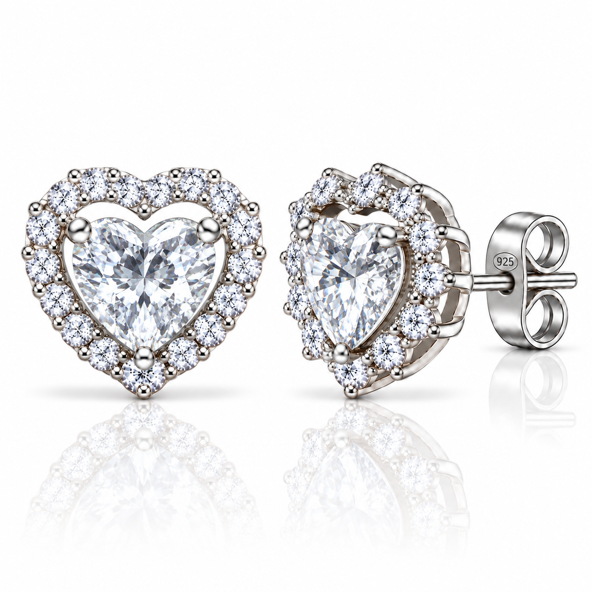 Orecchini Royale Cuore in Argento 925 Rodiato – 9 mm