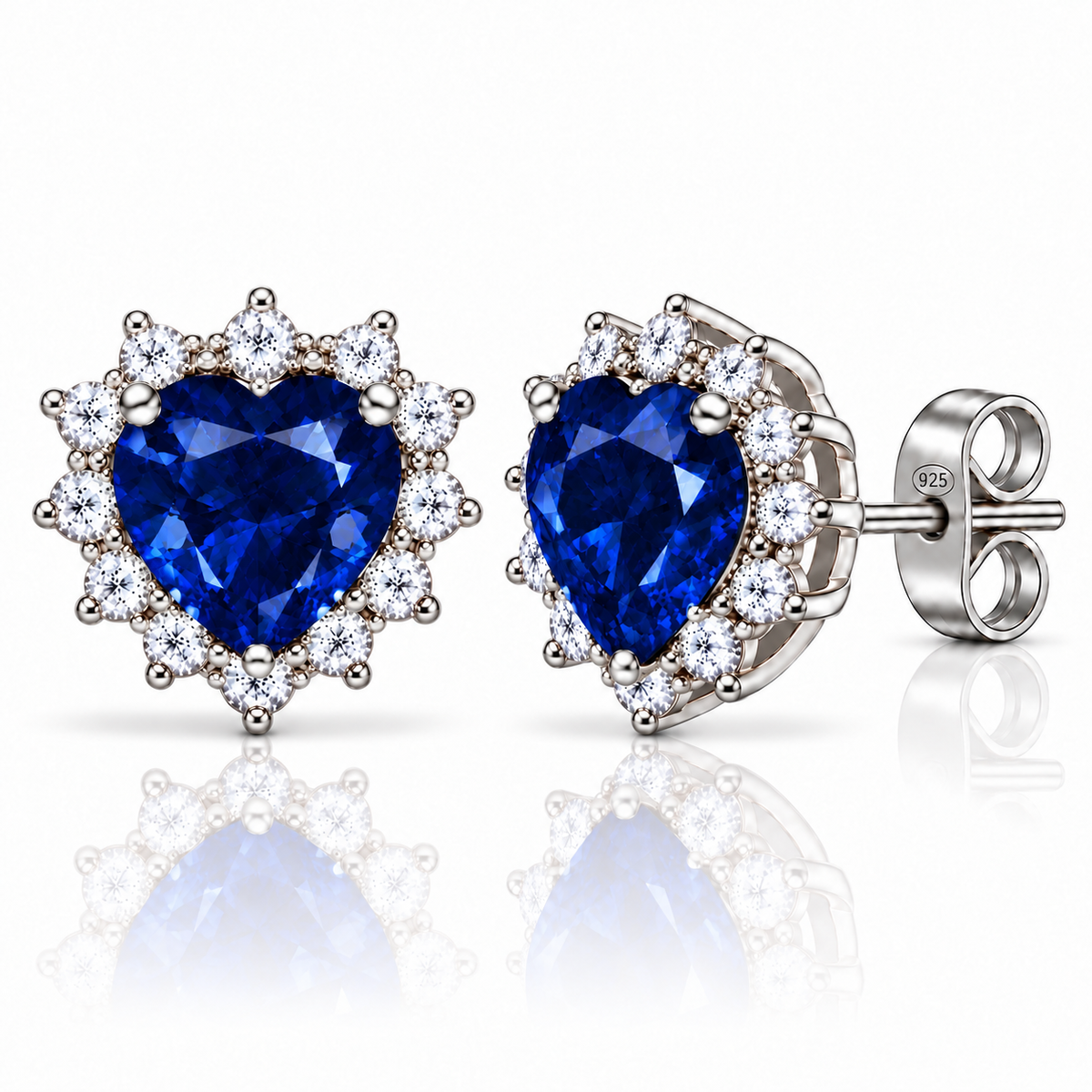 Orecchini Royale in Argento 925 Rodiato a Cuore – 10 × 10 mm