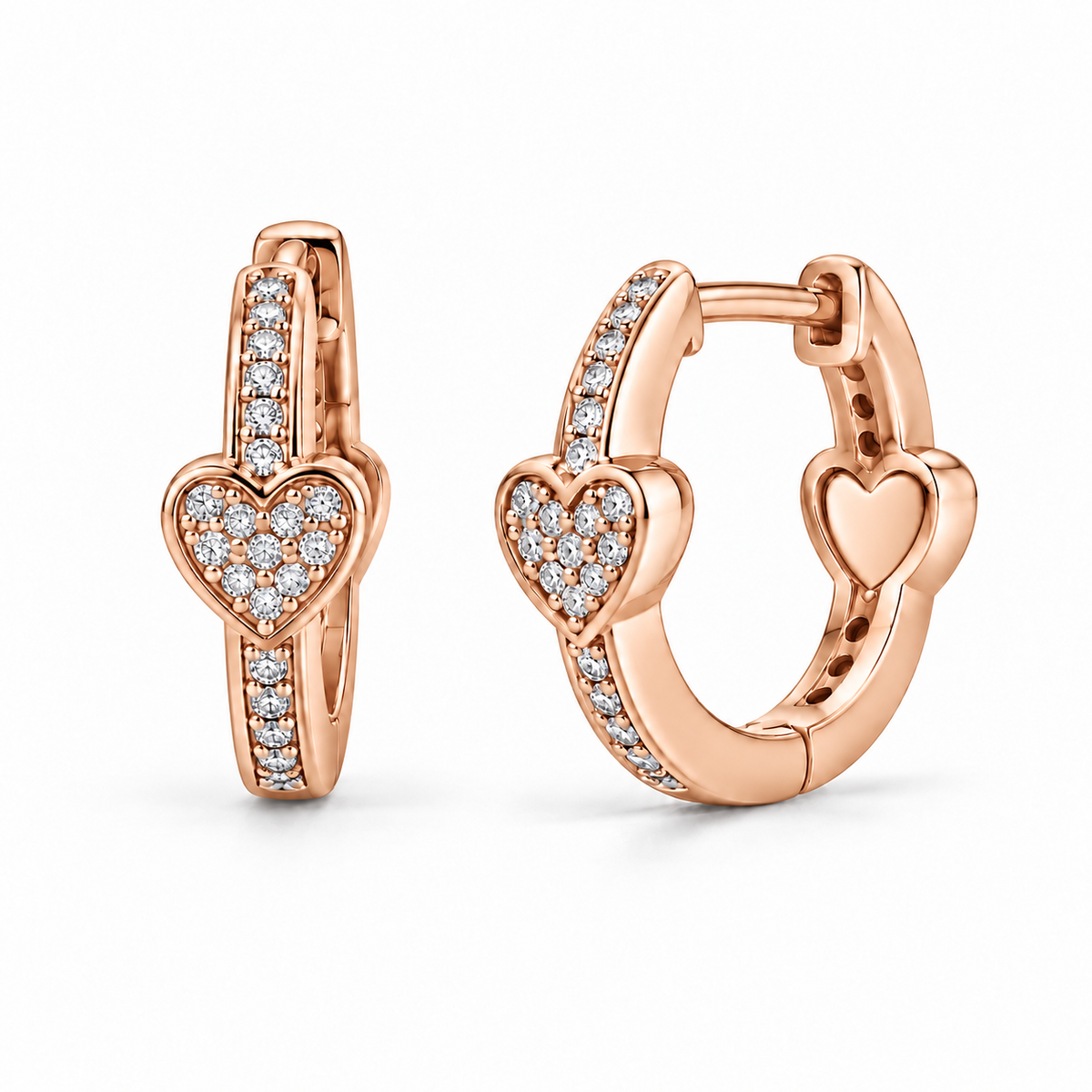 Orecchini a Cerchio con Cuore in Argento 925