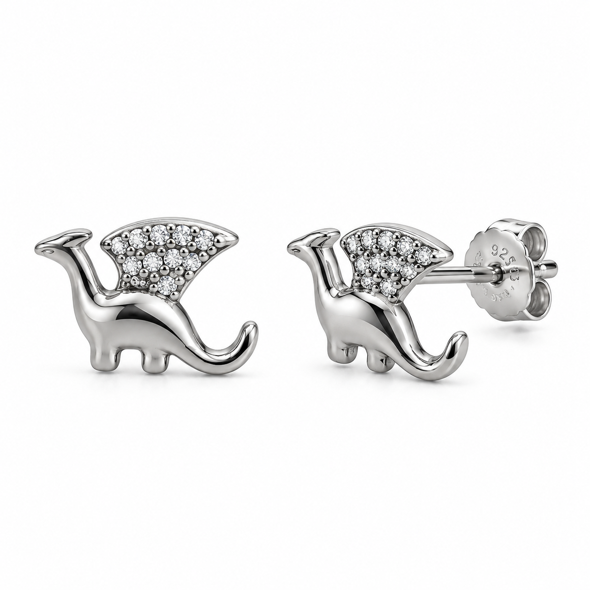 Orecchini a Lobo Draghetto alato in Argento 925 Rodiato