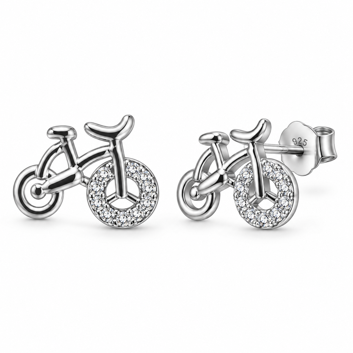 Orecchini a Lobo Bicicletta in Argento 925 Rodiato