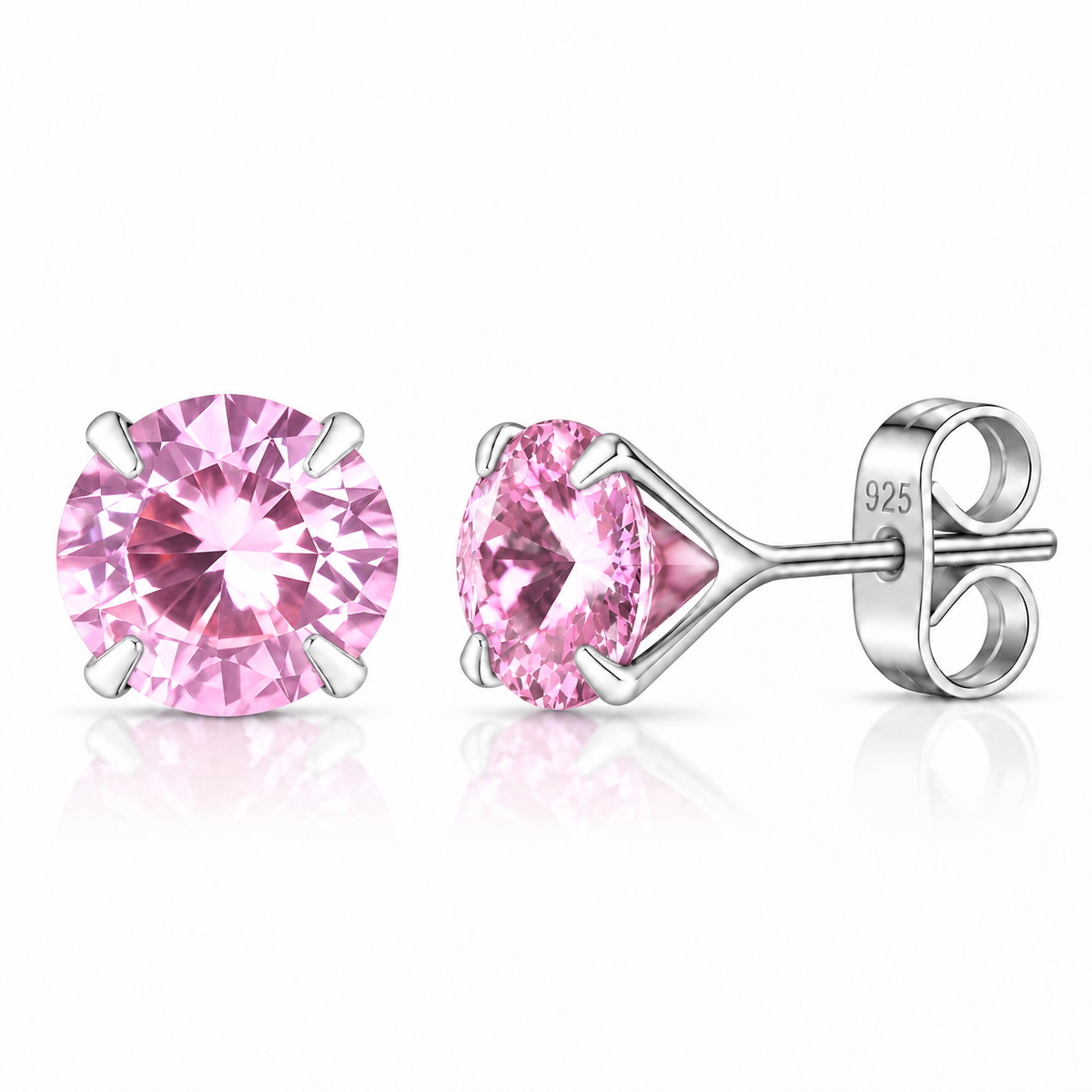 Coppia di orecchini Punto Luce Rosa in Argento 925 in 6 misure