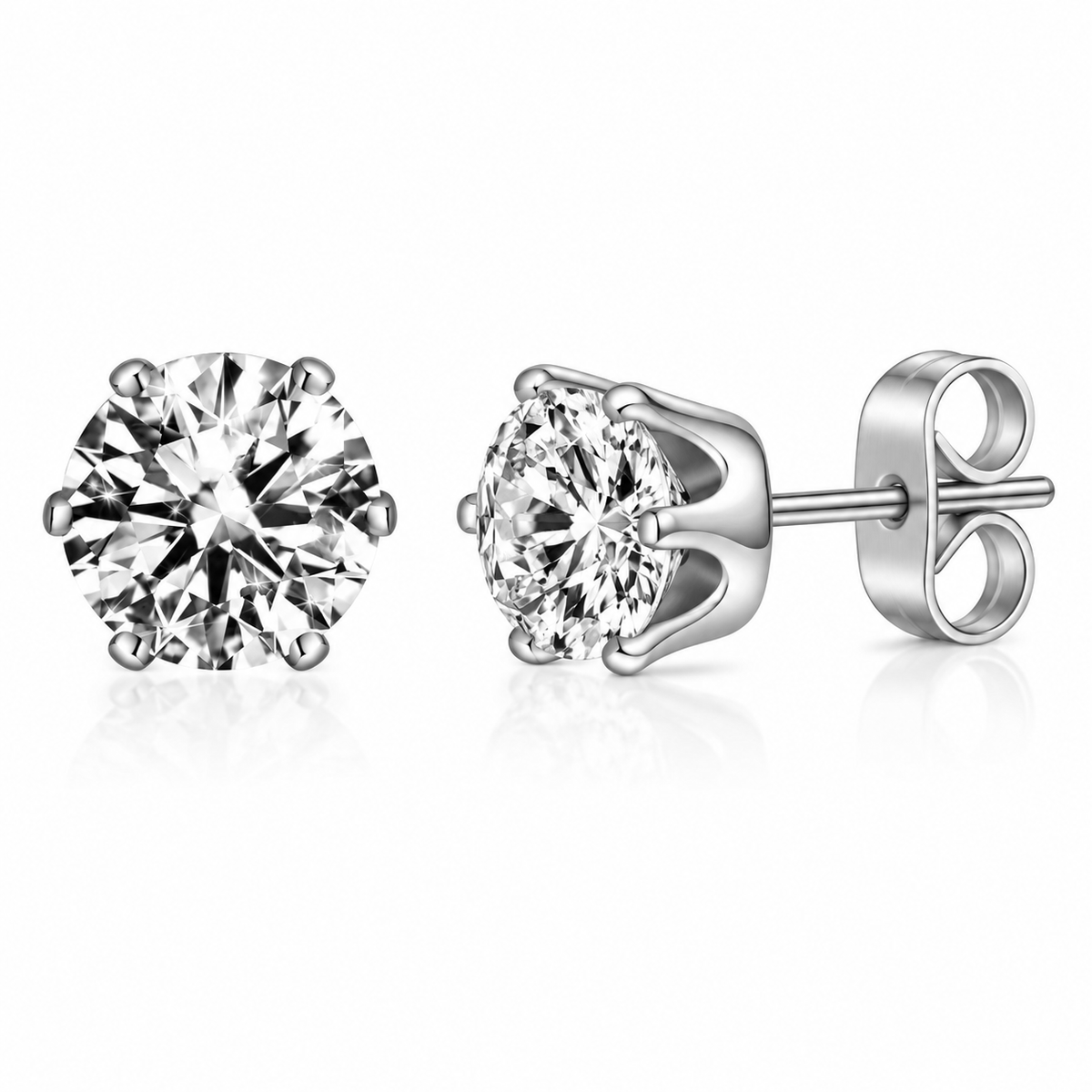 Coppia di orecchini punti luce Crystal in acciaio inox in 6 misure Les Folies