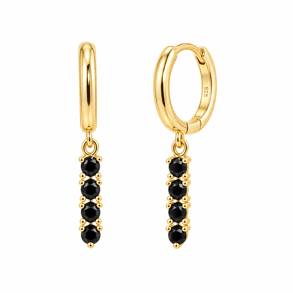 Orecchini a Cerchio con Strass pendenti colorati in Argento 925